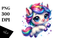 Cute Unicorn Jumping in Style PNG Product Image 1
