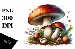 mushroom watercolor splash PNG Product Image 3