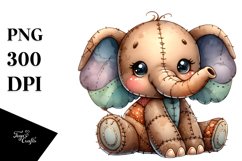 Colorful Vibrant Brownish Plush Elephant | Sublimation | Product Image 1