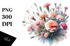 Colorful Washed Carnation | Clipart Product Image 1