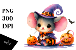 Cute Baby Mouse Halloween Drawing PNG Product Image 1