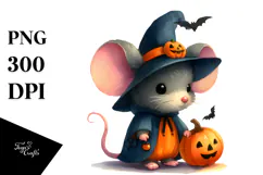 Cute Baby Mouse Halloween Drawing PNG Product Image 1