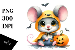 Cute Baby Mouse Halloween Drawing PNG Product Image 1