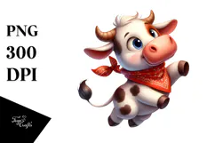 Playful Cow with Winking Eye, Transparent PNG Product Image 1