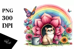 Colorful Cat House Illustration | Clipart Product Image 1