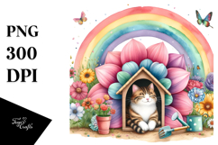 Colorful Cat House Illustration | Clipart Product Image 1