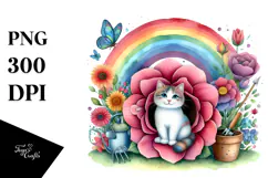 Colorful Cat House Illustration | Clipart Product Image 1