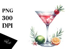 Martini Watercolor Clipart Product Image 3
