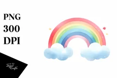 Colorful Simple Watercolor Rainbow White Background Product Image 3