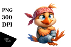 Joyous Bird with Bandana, High-Quality PNG Product Image 1