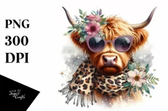 Elegant Highland Cow Animal Print Scarf Product Image 1