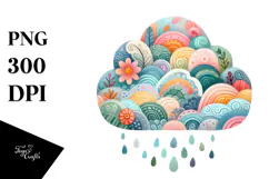 Colorful Whimsical Cloud in Watercolor Product Image 1