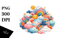 Colorful Whimsical Cloud in Watercolor Product Image 1
