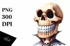 Funny Halloween Skull with Goofy Smile Clipart Product Image 3