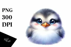 Colorful Baby Arctic Tern with Moon and Stars | Clipart Product Image 1