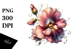 Detailed Sweet Pea Watercolor Splash | Clipart Product Image 1