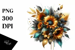 Vibrant Bouquet with Sunflower | Sublimation | Clipart Product Image 3