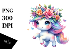 Cute Baby Unicorn Dancing, PNG Product Image 1