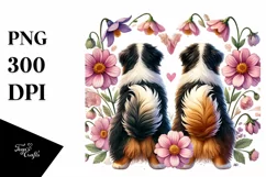 Cute Simple Flower Bernese Mountain Dog PNG Product Image 1