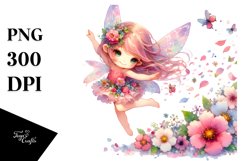 Colorful Fairy Tumbling with Petals Clipart Product Image 3