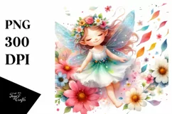 Colorful Fairy Tumbling with Petals Clipart Product Image 3