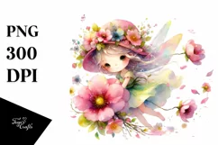 Colorful Fairy Tumbling with Petals Clipart Product Image 3