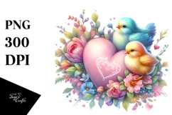 Adorned Chicken with Heart, Pastel PNG Product Image 1