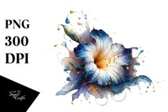 Abstract Shiny Morning Glory Watercolor Splash Product Image 3