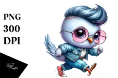 Running Baby Dove, Funny PNG Product Image 1