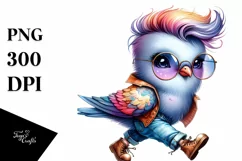 Running Baby Dove, Funny PNG Product Image 1