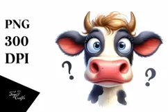 Cow Confused Goofy Smile | Clipart Product Image 1