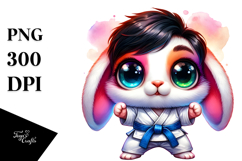 Adorable Baby Rabbit Karate PNG Product Image 1