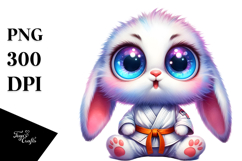 Adorable Baby Rabbit Karate PNG Product Image 1