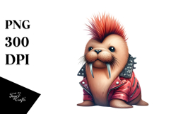 Cute Baby Walrus Watercolor PNG Product Image 1