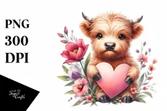 Cute Highland Cow Spring Love Flowers |T-shirt, Mug, Tumbler Product Image 8