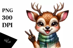 Funny Cute Deer Portrait Smiling Love | Sublimation Clipart Product Image 3