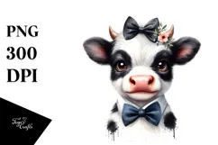 Happy Funny Baby Cow PNG Product Image 1