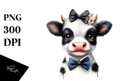 Happy Funny Baby Cow PNG Product Image 1
