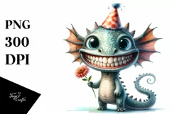 Dragon Big Eyes Party Hat Phishing Road | Clipart Product Image 1