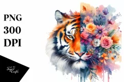 Vibrant Tiger Made of Flowers | Clipart Product Image 3