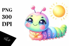 Colorful Sun Baby Caterpillar | Sublimation | Clipart Product Image 1