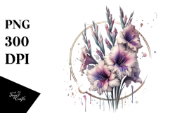 Abstract Gladiolus with Metallic Insertions PNG Product Image 1