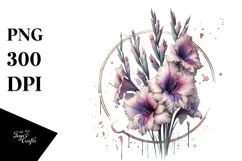 Abstract Gladiolus with Metallic Insertions PNG Product Image 1