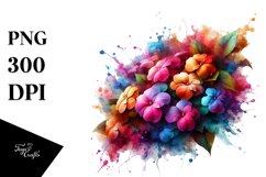 Artistic Impatiens in Colorful Array, Creative PNG Product Image 1