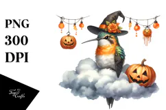 Hummingbird Dressed for Halloween, High-Res PNG Product Image 1
