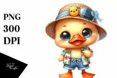 Baby Duck at the Beach | Sublimation Clipart Product Image 3