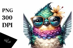 Funny Cute Hummingbird Smiling Sunglasses | Sublimation Product Image 3