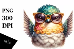 Funny Cute Hummingbird Smiling Sunglasses | Sublimation Product Image 1