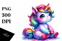 Cute Baby Unicorn PNG Product Image 1