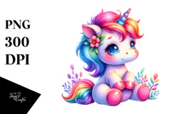 Cute Baby Unicorn PNG Product Image 1